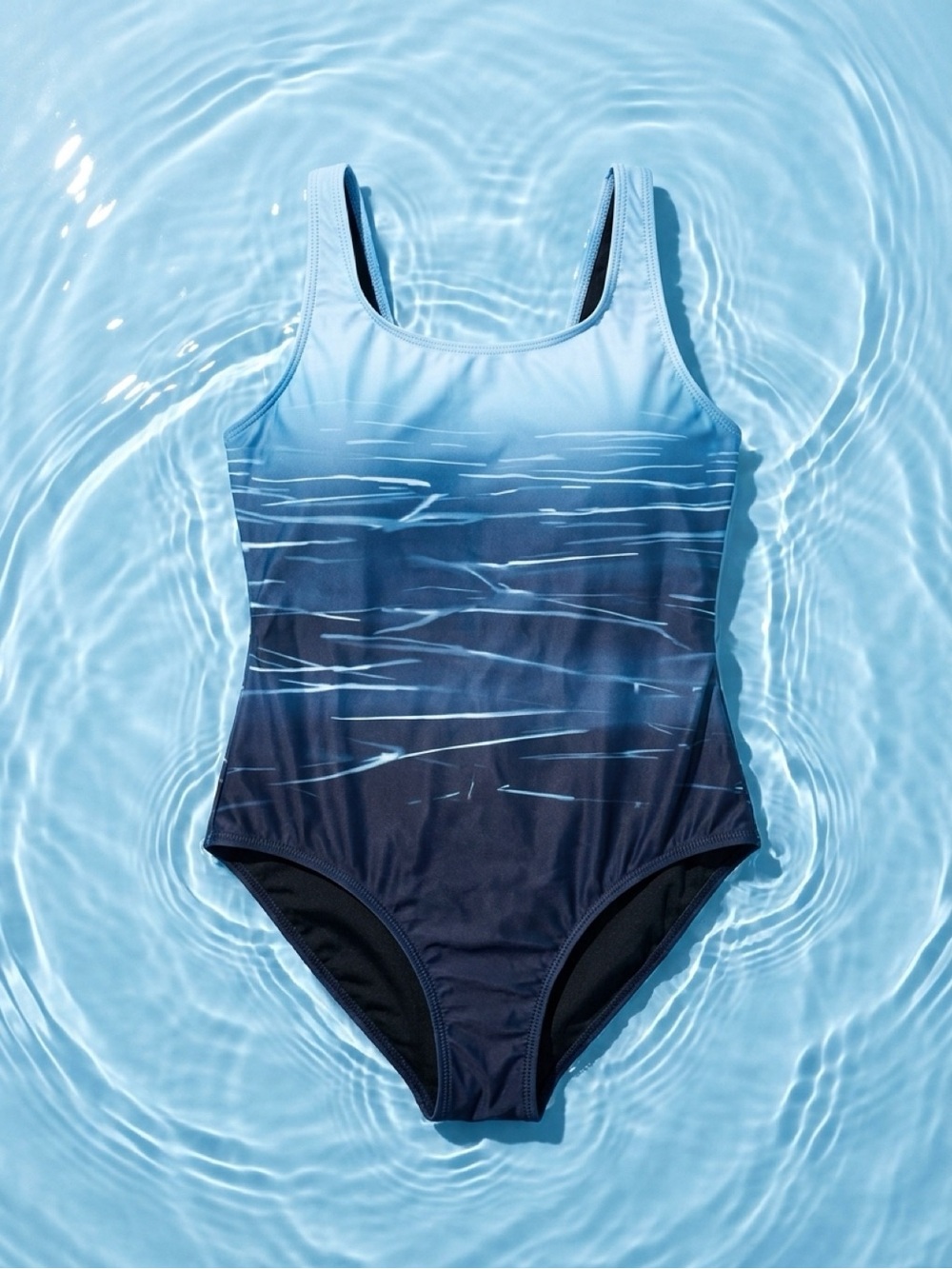 Amazon Blue Ombre to Navy Scoop One-Piece Swimsuit